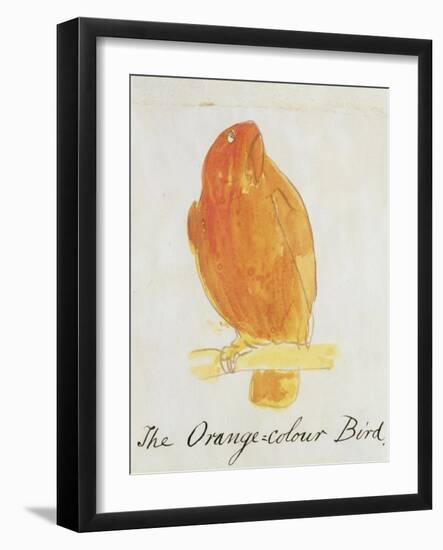 The Orange Colour Bird, from "Sixteen Drawings of Comic Birds"-Edward Lear-Framed Giclee Print