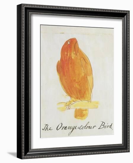 The Orange Colour Bird, from "Sixteen Drawings of Comic Birds"-Edward Lear-Framed Giclee Print