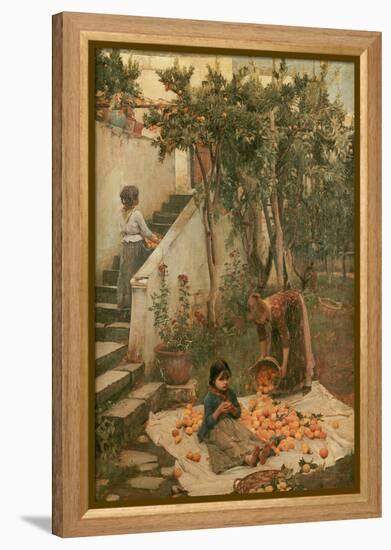 The Orange Gatherers-John William Waterhouse-Framed Premier Image Canvas