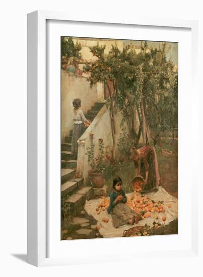 The Orange Gatherers-John William Waterhouse-Framed Giclee Print