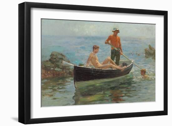 The Orange Jersey, 1913 (Oil on Canvas)-Henry Scott Tuke-Framed Giclee Print