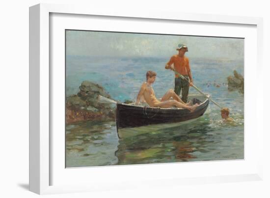 The Orange Jersey, 1913 (Oil on Canvas)-Henry Scott Tuke-Framed Giclee Print