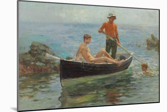 The Orange Jersey, 1913 (Oil on Canvas)-Henry Scott Tuke-Mounted Giclee Print