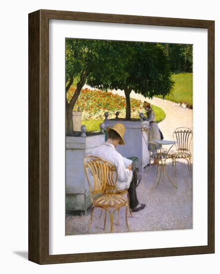 The Orange Trees or the Artist's Brother in His Garden, 1878 (Oil on Canvas)-Gustave Caillebotte-Framed Giclee Print