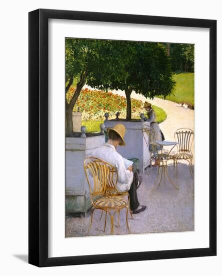 The Orange Trees or the Artist's Brother in His Garden, 1878 (Oil on Canvas)-Gustave Caillebotte-Framed Giclee Print