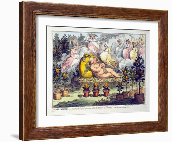 The Orangerie - or - the Dutch Cupid Reposing after the Fatigues of Planting, Published 1796-James Gillray-Framed Giclee Print