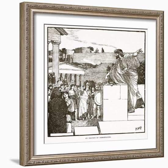 The Oration of Demostenes (Litho)-English-Framed Giclee Print