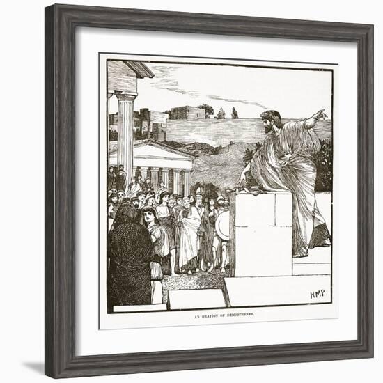 The Oration of Demostenes (Litho)-English-Framed Giclee Print