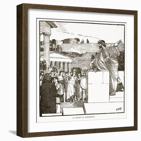 The Oration of Demostenes (Litho)-English-Framed Giclee Print