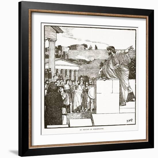 The Oration of Demostenes (Litho)-English-Framed Giclee Print