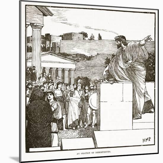 The Oration of Demostenes (Litho)-English-Mounted Giclee Print