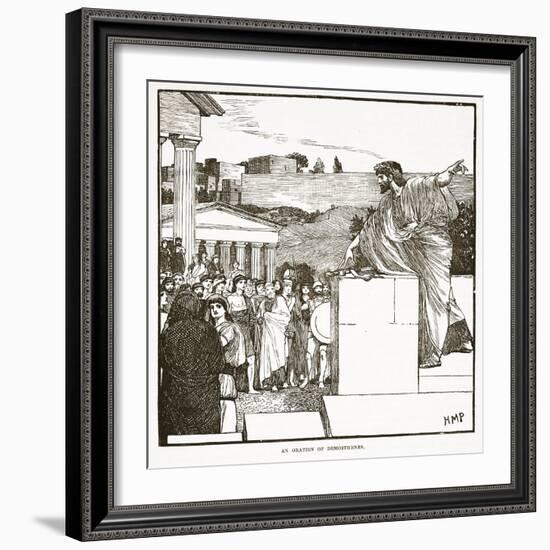 The Oration of Demostenes (Litho)-English-Framed Giclee Print