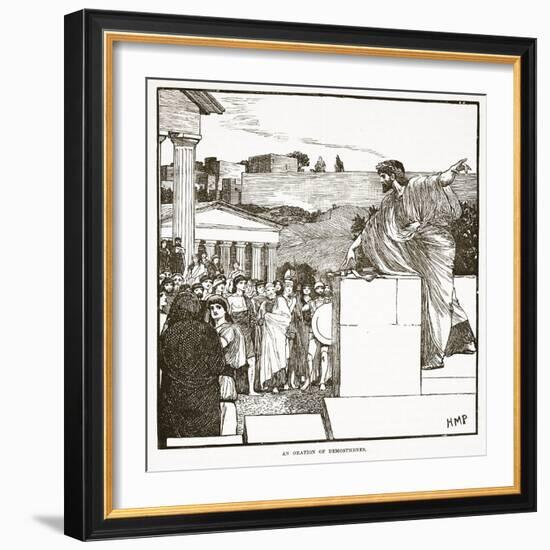 The Oration of Demostenes (Litho)-English-Framed Giclee Print