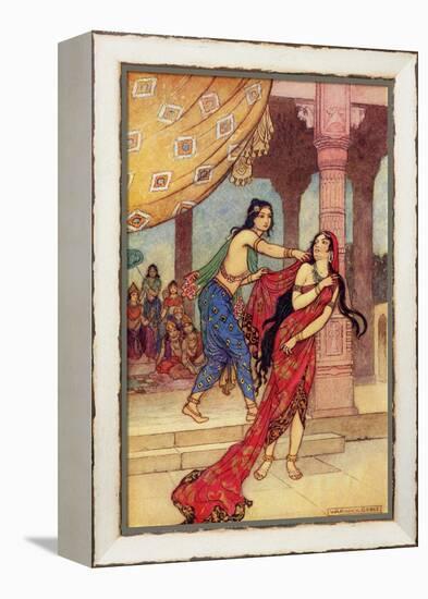 The Ordeal of Queen Draupadi-Warwick Goble-Framed Premier Image Canvas