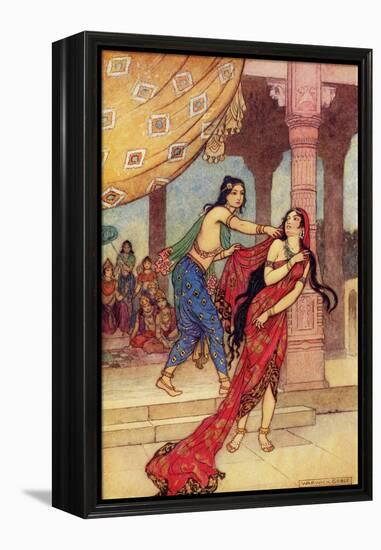 The Ordeal of Queen Draupadi-Warwick Goble-Framed Premier Image Canvas