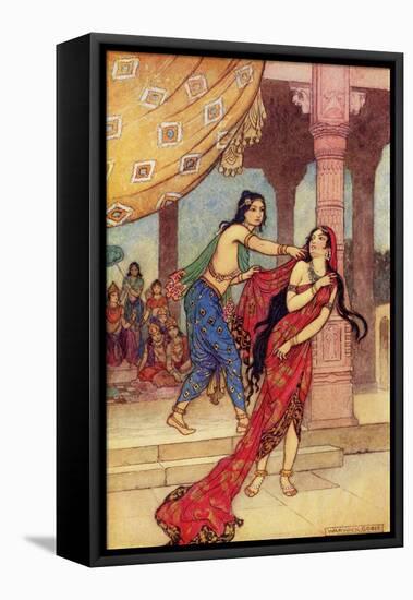 The Ordeal of Queen Draupadi-Warwick Goble-Framed Premier Image Canvas