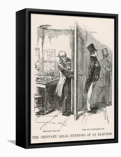The Ordinary Legal Expenses of an Election-John Leech-Framed Stretched Canvas