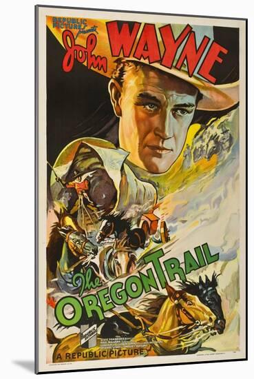 THE OREGON TRAIL, (poster art), John Wayne, 1936-null-Mounted Art Print