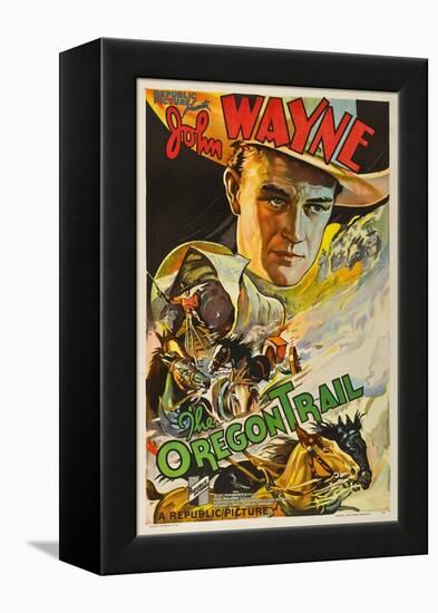 THE OREGON TRAIL, (poster art), John Wayne, 1936-null-Framed Stretched Canvas