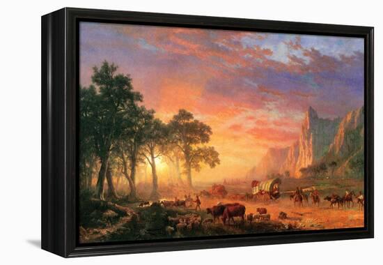 The Oregon Trail-Albert Bierstadt-Framed Stretched Canvas