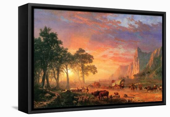 The Oregon Trail-Albert Bierstadt-Framed Stretched Canvas