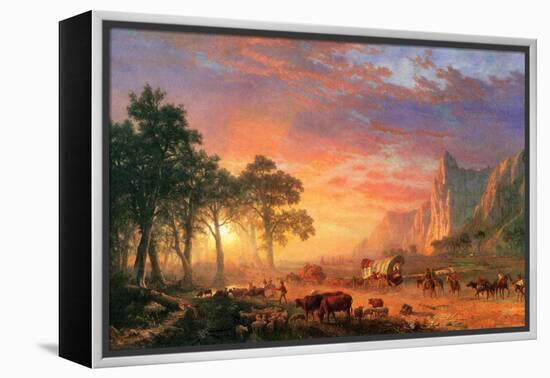 The Oregon Trail-Albert Bierstadt-Framed Stretched Canvas
