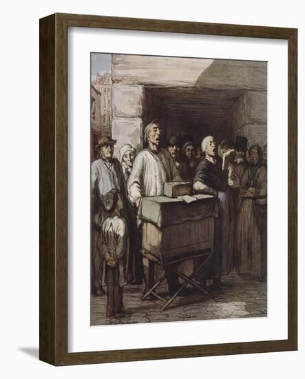 The Organ Player, Ca 1865-Honore Daumier-Framed Giclee Print