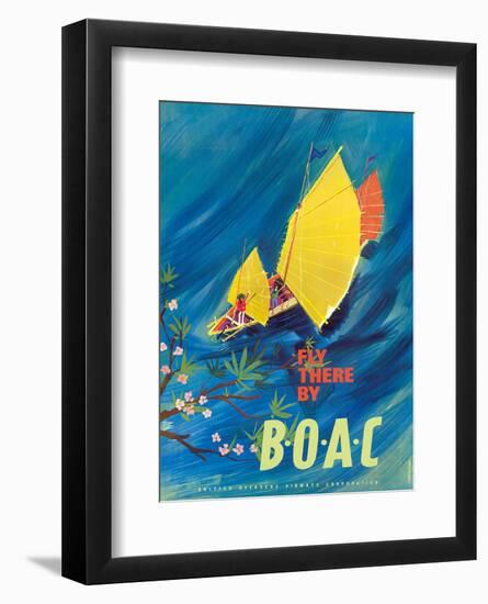 The Orient - Fly There By BOAC - Hong Kong Thailand Cambodia Asia-David Judd-Framed Art Print