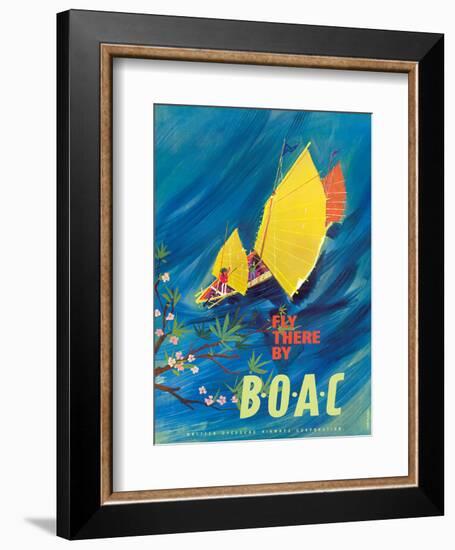 The Orient - Fly There By BOAC - Hong Kong Thailand Cambodia Asia-David Judd-Framed Art Print