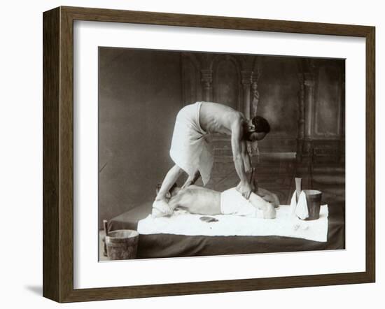 The Oriental Bath. Massage, 1880s-Dmitri Ivanovich Yermakov-Framed Photographic Print