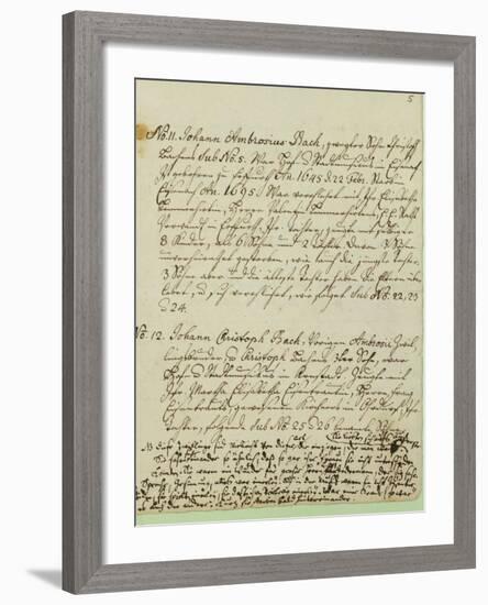 The Origin of the Musical Bach Family,-Johann Sebastian Bach-Framed Giclee Print