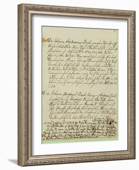 The Origin of the Musical Bach Family,-Johann Sebastian Bach-Framed Giclee Print