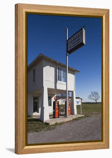 The Original Lucille's Route 66 Roadhouse, Hydro, Oklahoma, USA-Walter Bibikow-Framed Premier Image Canvas
