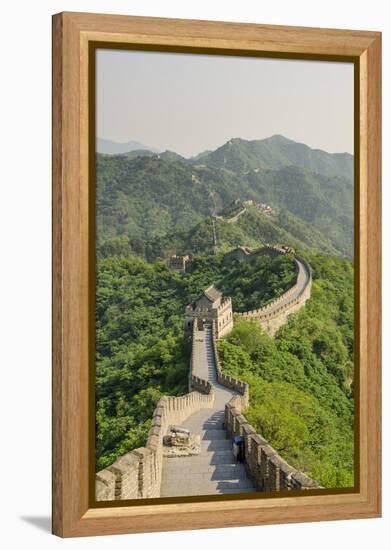 The Original Mutianyu Section of the Great Wall, UNESCO World Heritage Site, Beijing, China, Asia-Michael DeFreitas-Framed Premier Image Canvas