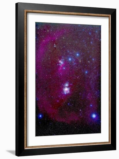 The Orion Nebula, Belt of Orion, Sword of Orion and Nebulosity-null-Framed Photographic Print