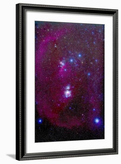 The Orion Nebula, Belt of Orion, Sword of Orion and Nebulosity-null-Framed Photographic Print