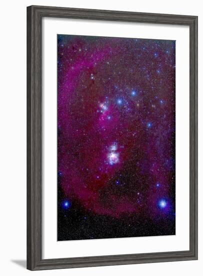 The Orion Nebula, Belt of Orion, Sword of Orion and Nebulosity--Framed Photographic Print