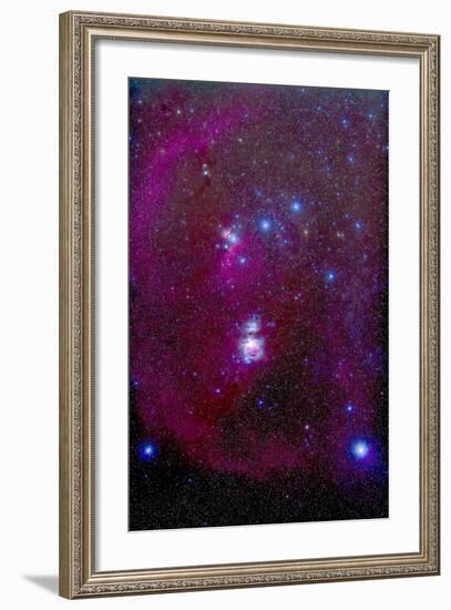 The Orion Nebula, Belt of Orion, Sword of Orion and Nebulosity-null-Framed Photographic Print