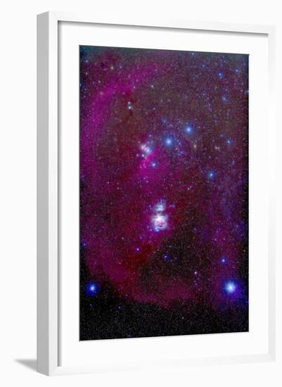 The Orion Nebula, Belt of Orion, Sword of Orion and Nebulosity--Framed Photographic Print