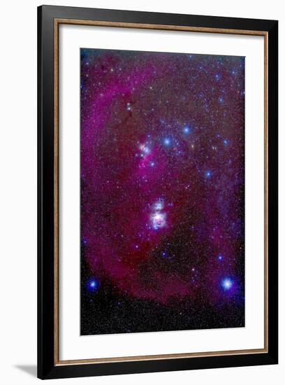 The Orion Nebula, Belt of Orion, Sword of Orion and Nebulosity-null-Framed Photographic Print