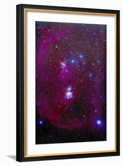 The Orion Nebula, Belt of Orion, Sword of Orion and Nebulosity-null-Framed Photographic Print