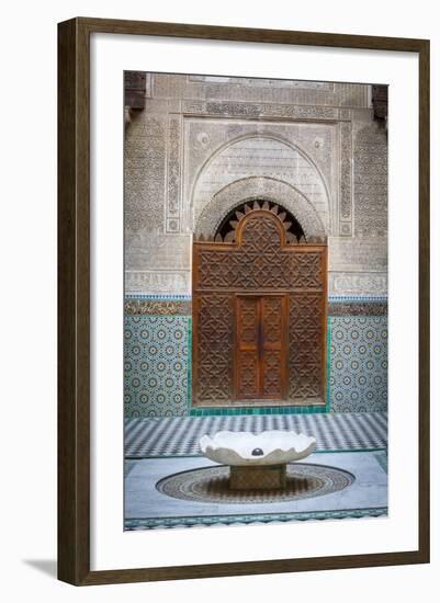 The Ornate Interior of Madersa Bou Inania-Doug Pearson-Framed Photographic Print