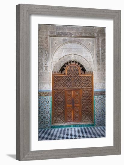 The Ornate Interior of Madersa Bou Inania-Doug Pearson-Framed Premium Photographic Print