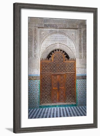 The Ornate Interior of Madersa Bou Inania-Doug Pearson-Framed Photographic Print