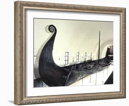 The Oseberg Ship, Viking, Norway, c850-Werner Forman-Framed Photographic Print