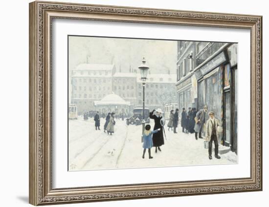 The Osterbrogade in Winter-Paul Fischer-Framed Giclee Print