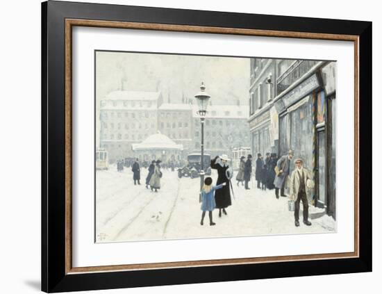 The Osterbrogade in Winter-Paul Fischer-Framed Giclee Print
