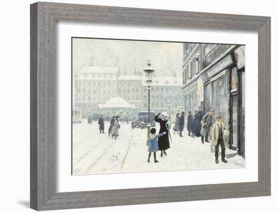 The Osterbrogade in Winter-Paul Fischer-Framed Giclee Print