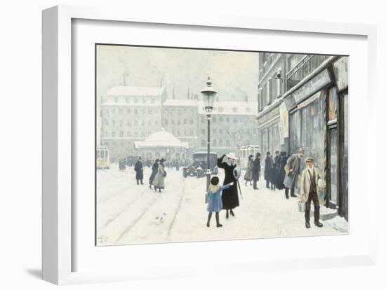 The Osterbrogade in Winter-Paul Fischer-Framed Giclee Print