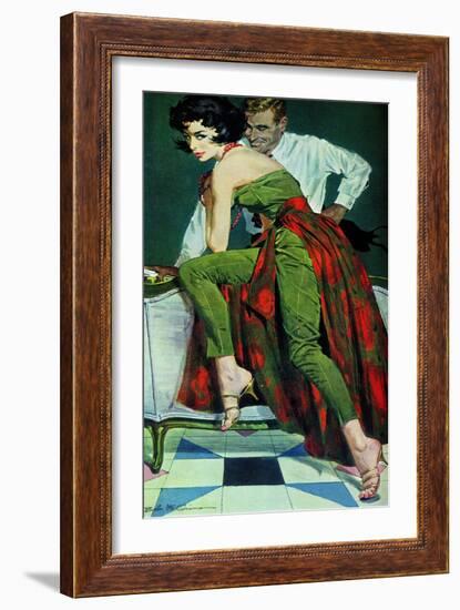 The Other Wife - Saturday Evening Post "Men at the Top", January 30, 1960 pg.31-Bob Me Ginnis-Framed Giclee Print